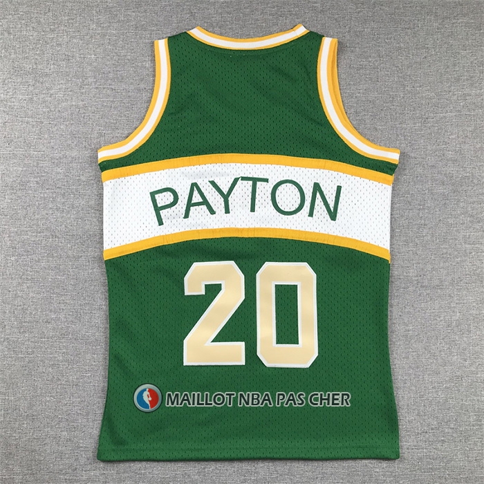 Maillot Enfant Seattle Supersonics Gary Payton NO 20 Historic Retro Vert